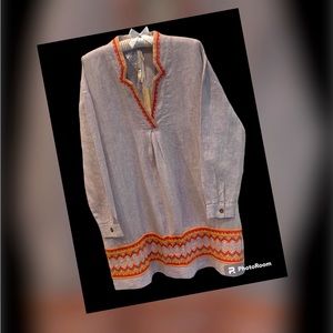 UNCLE FRANK embroidered linen dress - NEW!